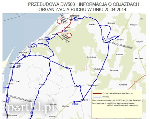 Zamknięcie odcinka DW 503 Kadyny - Tolkmicko