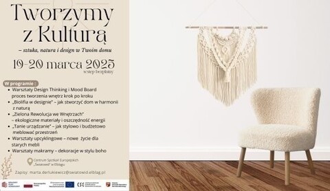 Zapisz się na warsztaty „Tworzymy z Kulturą - sztuka, natura i design w Twoim domu”!