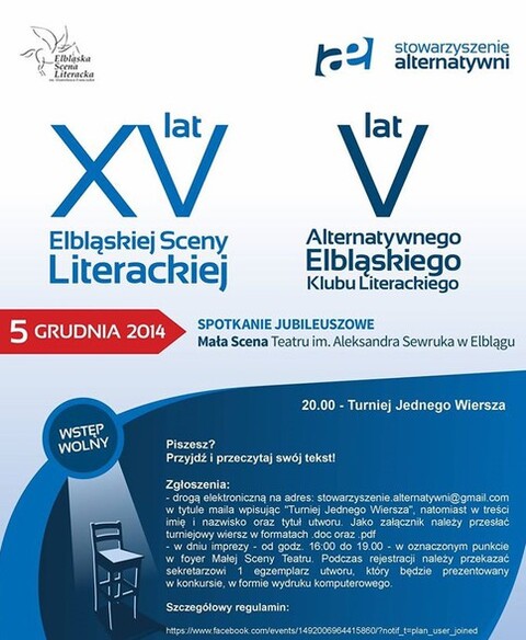 Zaprezentuj się w Turnieju Jednego Wiersza