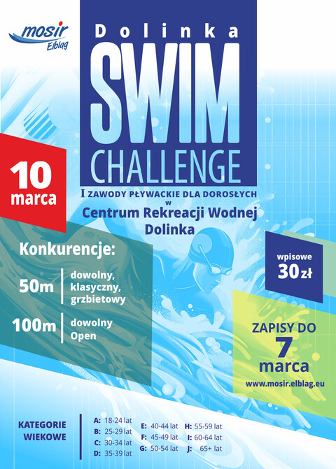 Zawody pływackie dla dorosłych Dolinka Swim Challenge