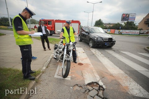 Zderzenie motocyklisty z bmw