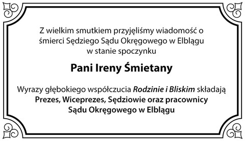 Zmarła elbląska sędzia