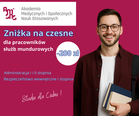 Zniżka na czesne dla pracowników służb mundurowych. Dołącz do grona studentów AMiSNS
