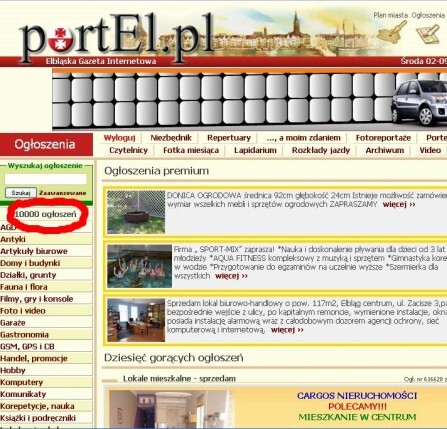 10 tysięcy ogłoszeń na portElu