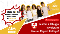 Stypendium „Jestem z Elbląga” - ucz się bezpłatnie w Międzynarodowym Liceum Regent College