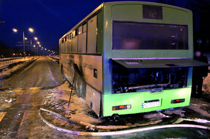 Pożar autobusu na Ogólnej