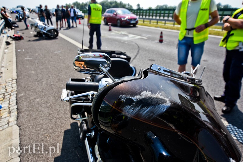 Wypadek motocyklisty na S7