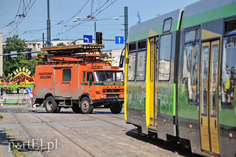 Paraliż na torach, koparka uszkodziła trakcję tramwajową