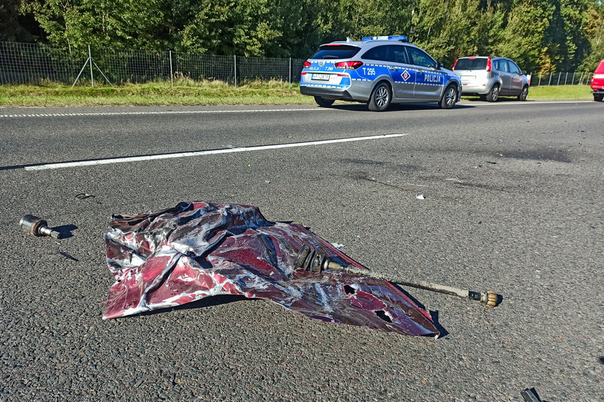 Zderzenie na S22. Droga zablokowana
