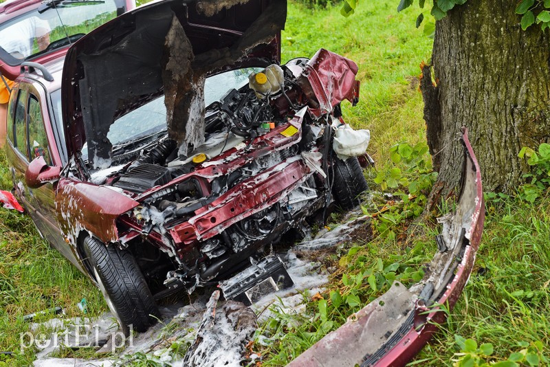 Opel uderzył w drzewo