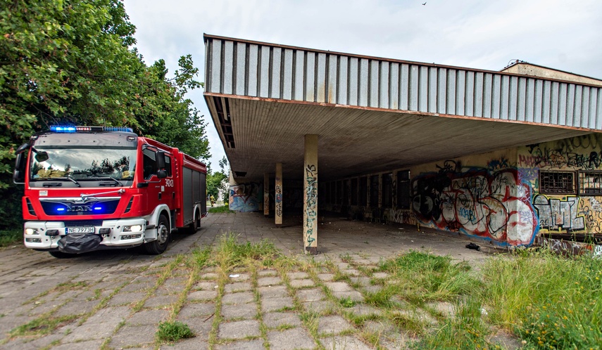 Pożar w budynku byłego dworca