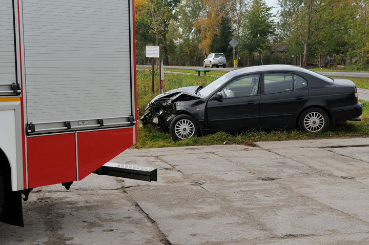 Leganzą uderzył w drzewo