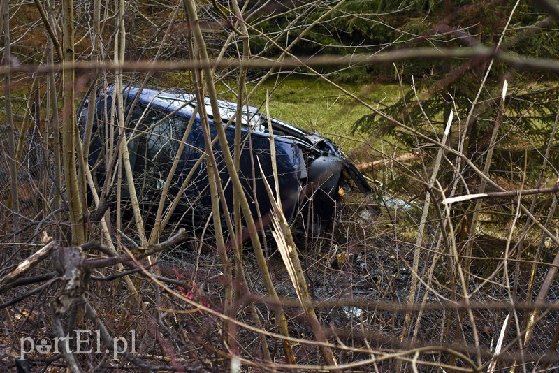 Audi po wypadku rozpadło się na pół