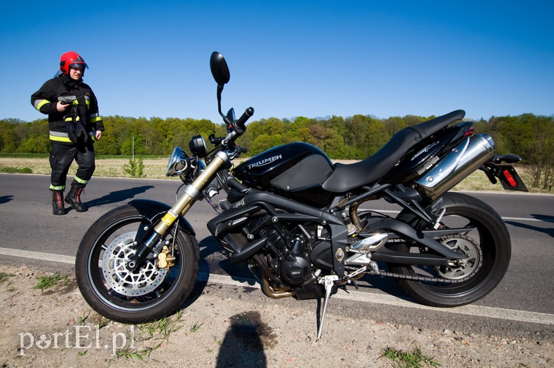  Wypadek motocyklisty. Mężczyzna trafił do szpitala