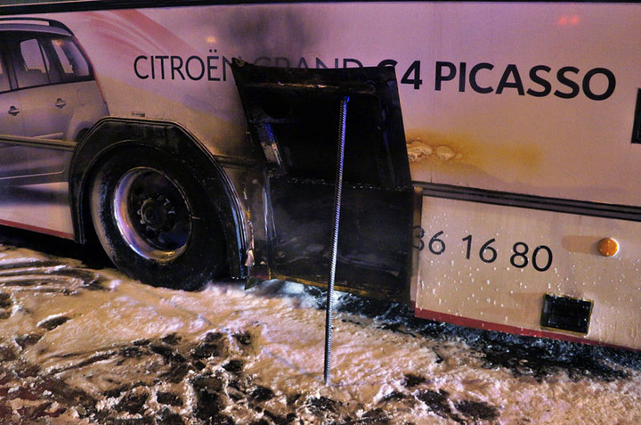 Pożar autobusu na Ogólnej