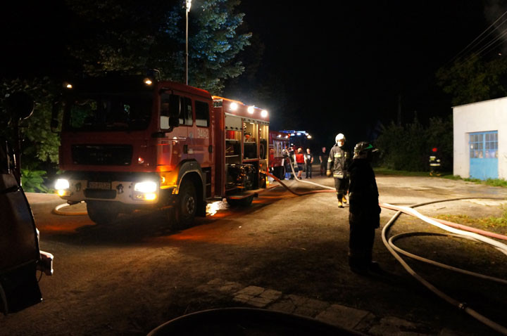 Nocny pożar w Gronowie Elbląskim