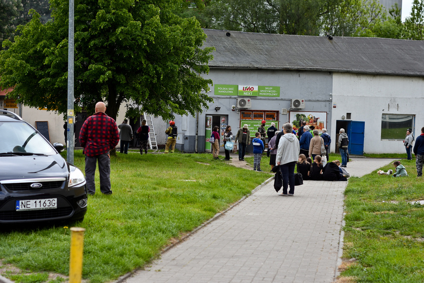 Pożar budynku usługowego na Zawadzie