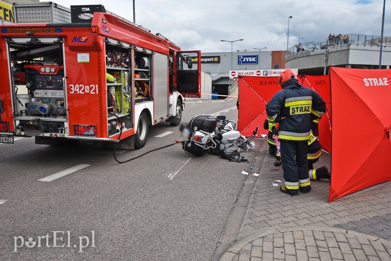 Wypadek motocyklisty na ul.Teatralnej