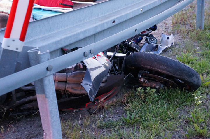 Węzeł Wschód: wypadek motocyklisty