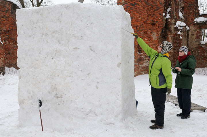 Rzeźby śniegowe w Galerii El
