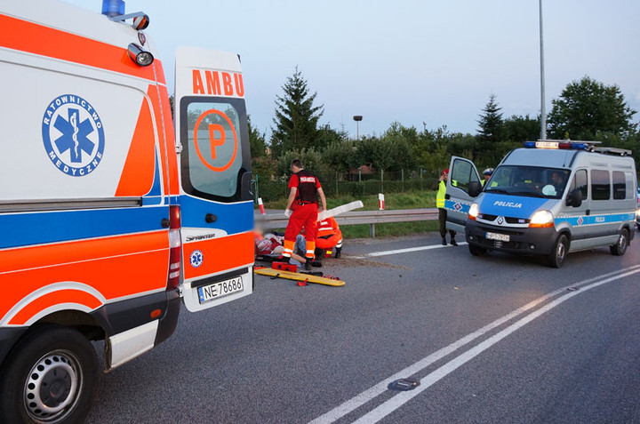 Węzeł Wschód: wypadek motocyklisty