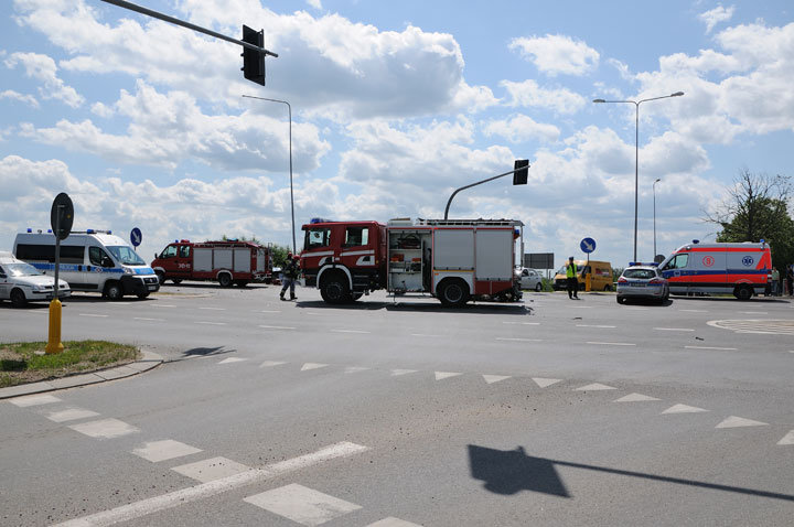 Wypadek na skrzyżowaniu Żuławskiej z obwodnicą