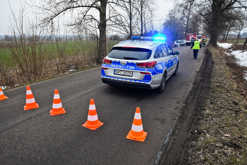 54-latek uderzył renault w drzewo