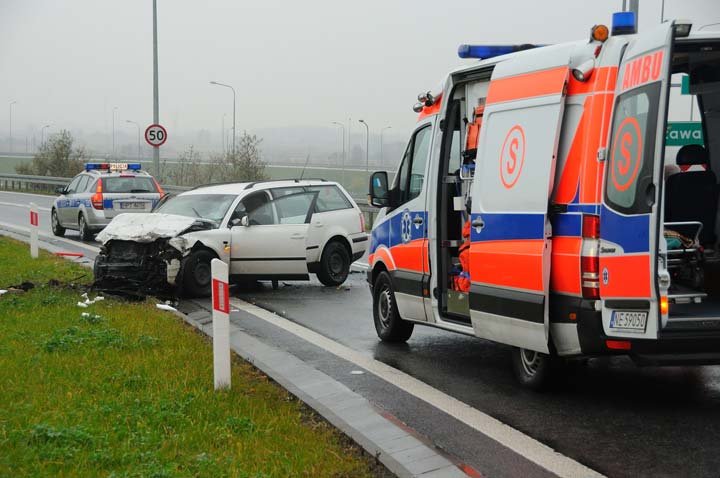 Wypadek na zjeździe z S22