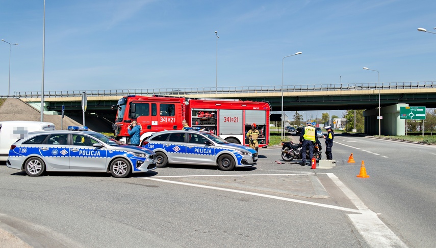 Potrącenie motocyklisty na Warszawskiej