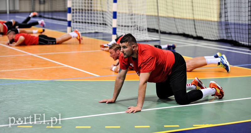 Michael Biegler na treningu Meblarzy
