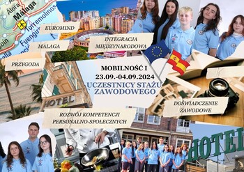 >Uczniowie ZSG na stażu w Maladze