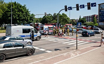 >Potrącenie motorowerzysty