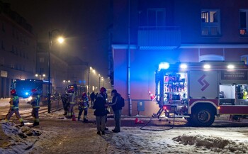 >Pożar na ul. 1 Maja
