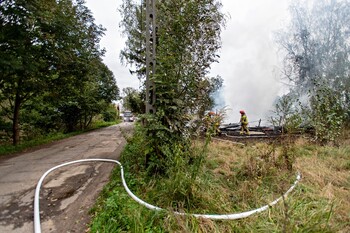 >Pożar pustostanu przy ul. Warszawskiej