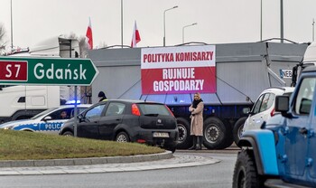 >Protest rolników w Elblągu. 
