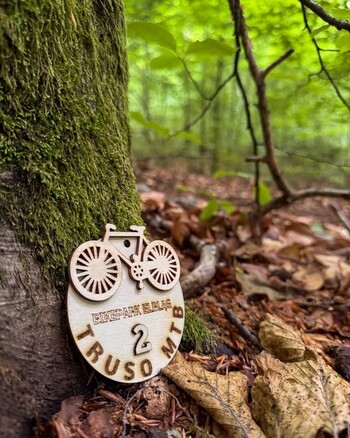 >Wyjątkowe statuetki zawodów Truso MTB