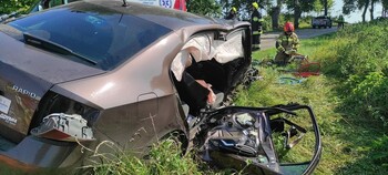 >Poważny wypadek drogowy w okolicach Płoskini