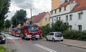 >Pożar w mieszkaniu na Okrzei