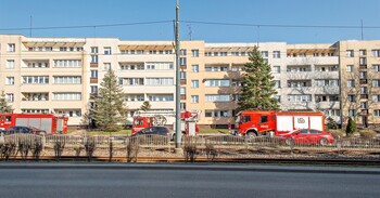 >Pożar przy 12 Lutego