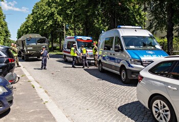 >Potrącenie pieszego na Królewieckiej
